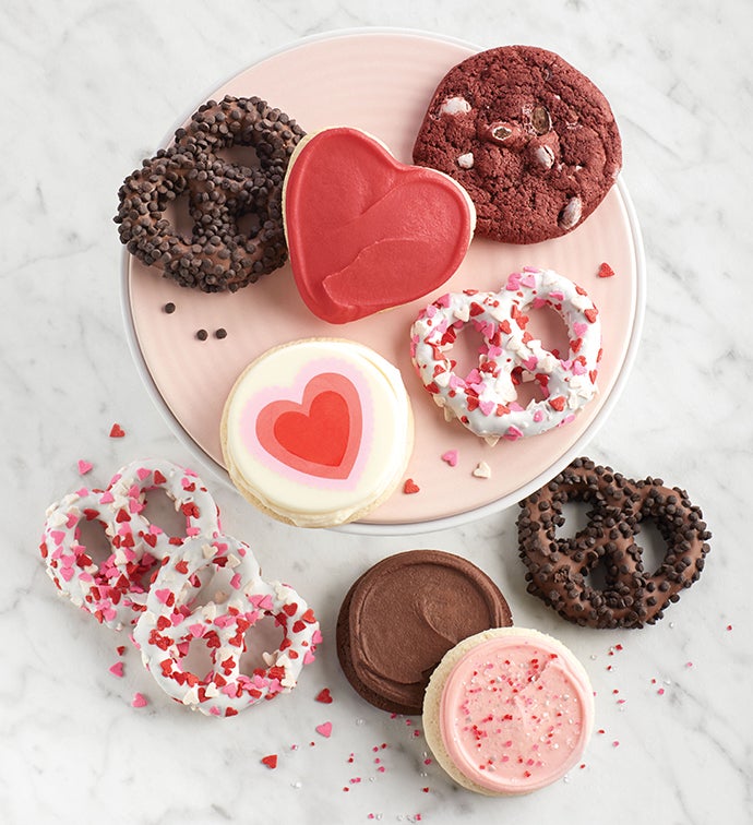 Valentine Pretzels and Buttercream Frosted Cookies